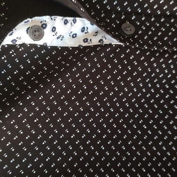 MEN'S BLACK and White SHORT SLEEVE BUTTON UP SHIRT RETRO SIZE XL. - Picture 4 of 7